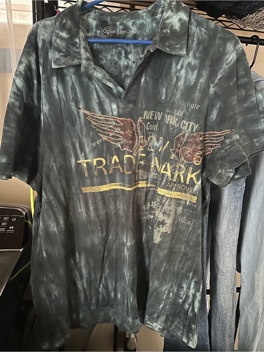 Calvin Klein Tie-Dye Polo with Graphic Y2K